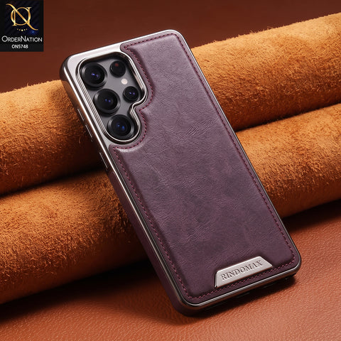 Samsung Galaxy S25 Ultra Cover -  Purple - New Premium RimbMax High Quality Leather  Case
