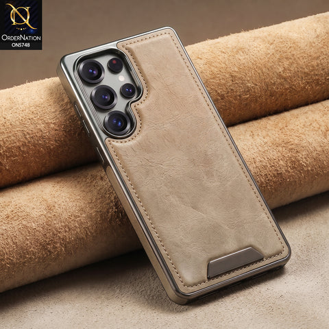 Samsung Galaxy S26 Ultra Cover -  Gray - New Premium RimbMax High Quality Leather  Case