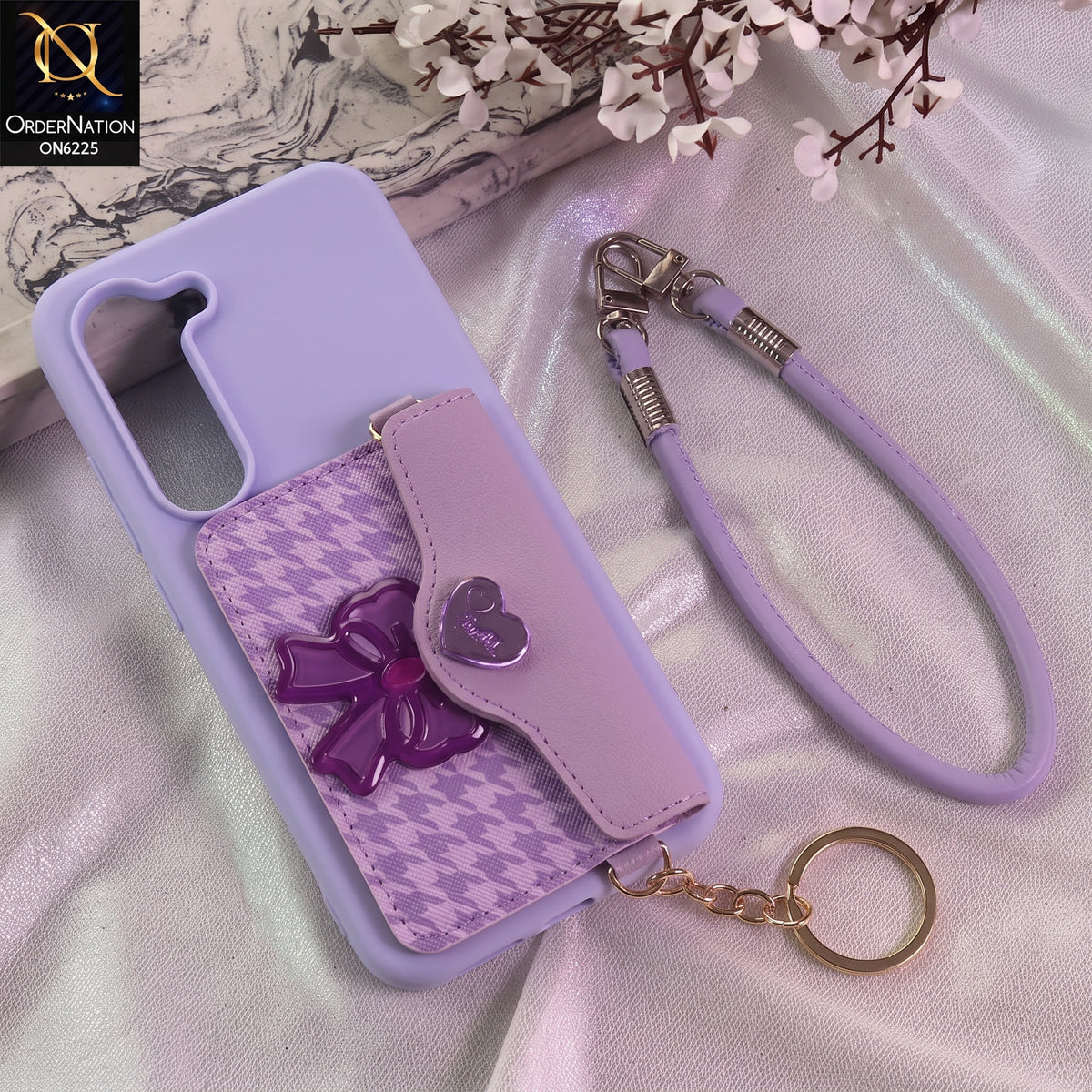 Tecno Spark 40 Pro Cover - Purple - New & Luxury Elegant Phone Case with Wallet Pocket & Shoulder Strap