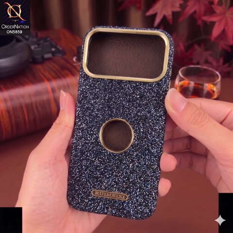 iPhone 17 Pro Max - Black - New Rimbmax Premium Rhinestone Sparkle Back Cover with Metallic Camera Protection