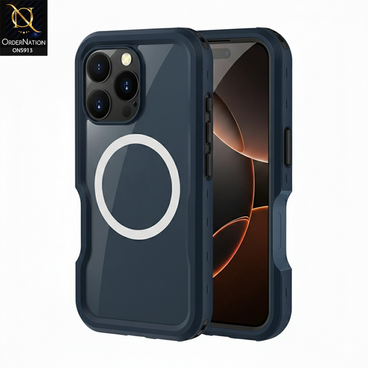 iPhone 16 Pro Max Cover - Blue - New Premium Quality Pc Shell Case With MagSafe And FingerPrint Supported