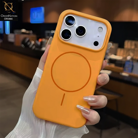 iPhone 17 Pro Max Cover - Orange - New X-LEVEL - Classic Fluid Skin Collection - Soft Bordered Case Trendy Magsafe Magnetic Hard Shell Case