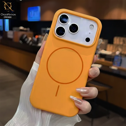 iPhone 17 Pro Max Cover - Orange - New X-LEVEL - Classic Fluid Skin Collection - Soft Bordered Case Trendy Magsafe Magnetic Hard Shell Case