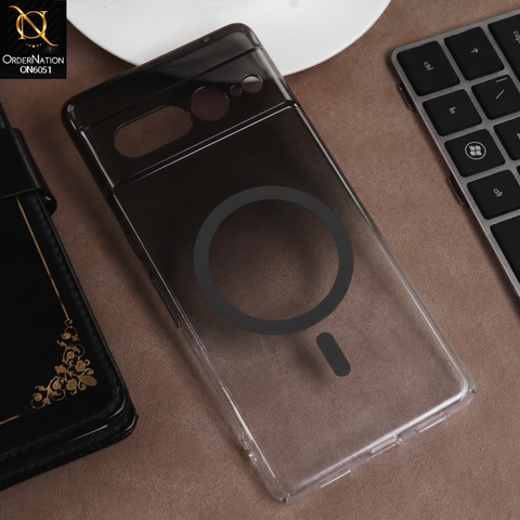 Google Pixel 7 Pro Cover - Black -  New Gradient Crystal Clear MagSafe Phone Case – Luxury Semi-Transparent Cover