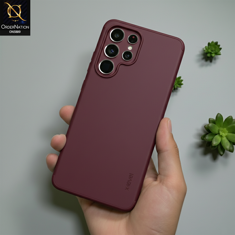 Samsung Galaxy S26 Ultra Cover - Burgundy - X-Level-Guardian Series-Soft Silicone Slim Case Matte Finish