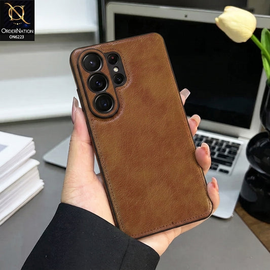 Samsung Galaxy S26 Ultra Cover - Brown - New JINDUKA Premium Vintage Leather Case Protective Back Cover