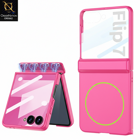 Samsung Galaxy Z Flip 7 Cover - Red -  New Premium Ultra Thin Pc WIth Contrast Color And Built-in MagSafe Designed By GKK