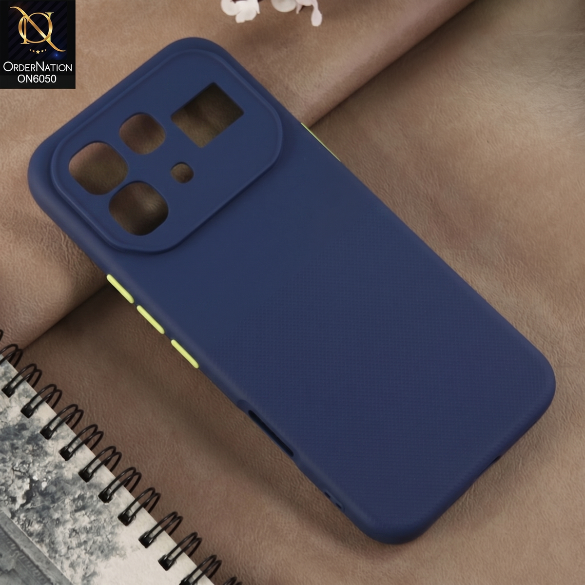 Infinix Note 60 Pro - Blue -  New Shockproof Textured Grip Silicone Cover With Premium Micro-Dot Textured Case
