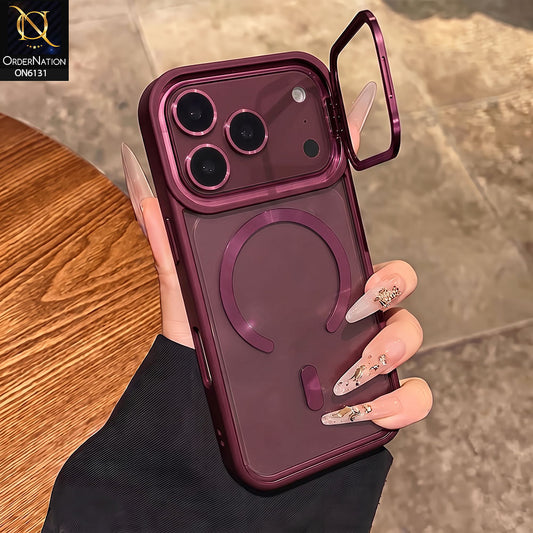 iPhone 18 Pro Max Cover - Cherry - Premium Magnetic Transparent Phone Case with Built-in Camera Lens Protector