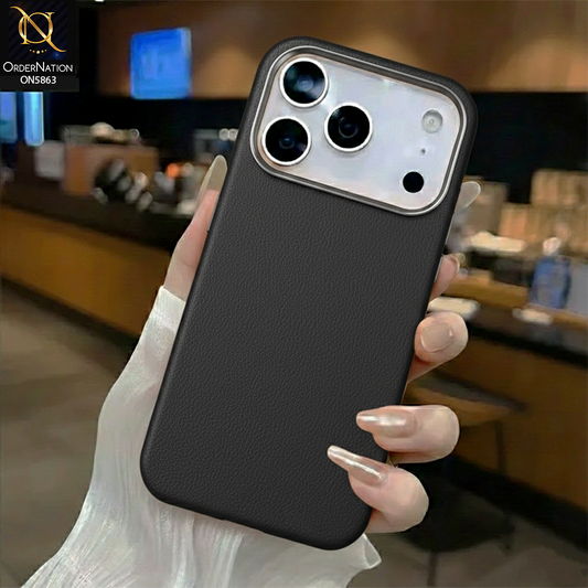 iPhone 17 Pro Max Cover - Black - New Premium -X-LEVEL-SKIN FEEL BETTER ENJOYMENT- Leather Texture Design PVC Case With Meatel Camra Bumper