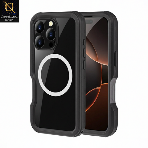 iPhone 16 Pro Max Cover - Black - New Premium Quality Pc Shell Case With MagSafe And FingerPrint Supported