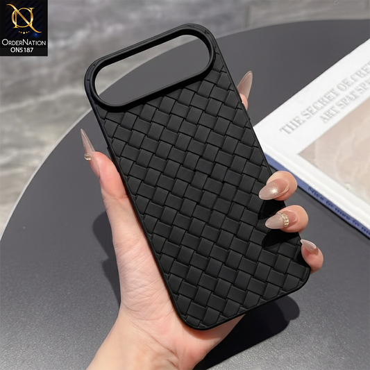 iPhone 17 Air Cover - Black - New Woven Design Leather Feel Soft TPU Case
