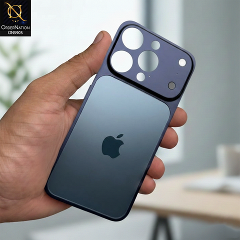 iPhone 16 Pro Max - Blue - New Premium High Quality Metal Back Sheet To Make your Phone look alike 17 Pro Max