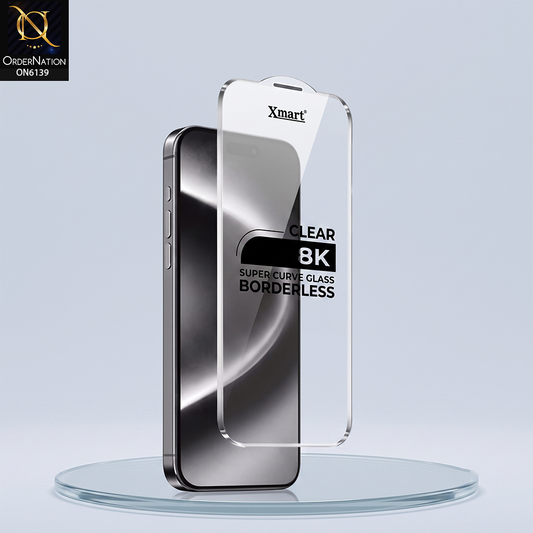 iPhone 14 Pro Protector - Transparent - Xmart 8K Tempered Glass Anti Static Screen Protector With Curved Clear Screen Film