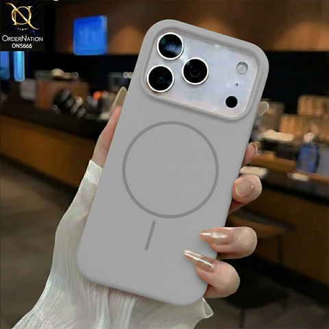 iPhone 17 Pro Max Cover - Silver - New X-LEVEL - Classic Fluid Skin Collection - Soft Bordered Case Trendy Magsafe Magnetic Hard Shell Case