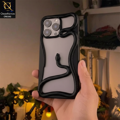 iPhone 12 Pro Cover - Black -  New 3D Olige Hollow Shiny Plating Heat Dissipation Soft Case