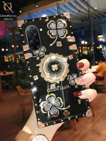 Xiaomi Redmi A5 4G Cover - Black - Square Bling Diamond Glitter Soft TPU Trunk Case with Ring Holder