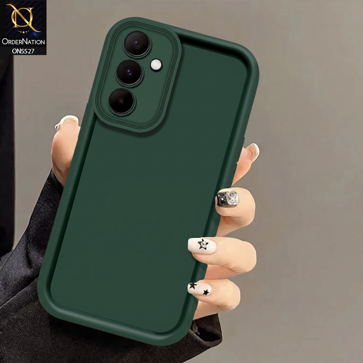 Samsung Galaxy A17 Cover - Dark Green - Soft Silicone Case With Round Bumper Matte TPU Shockproof Cover