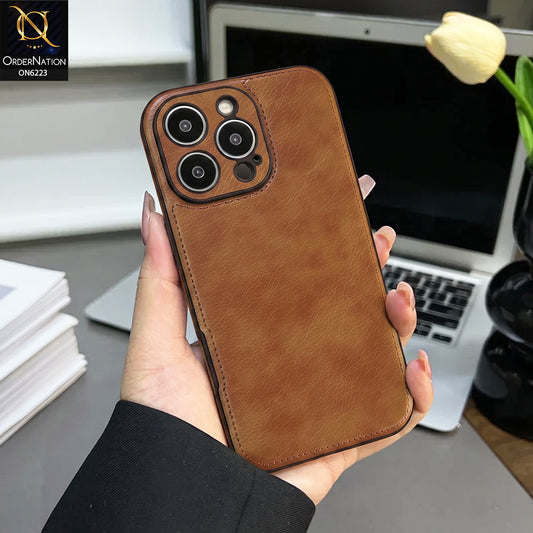 iPhone 15 Pro Max Cover -  Brown - New JINDUKA Premium Vintage Leather Case Protective Back Cover