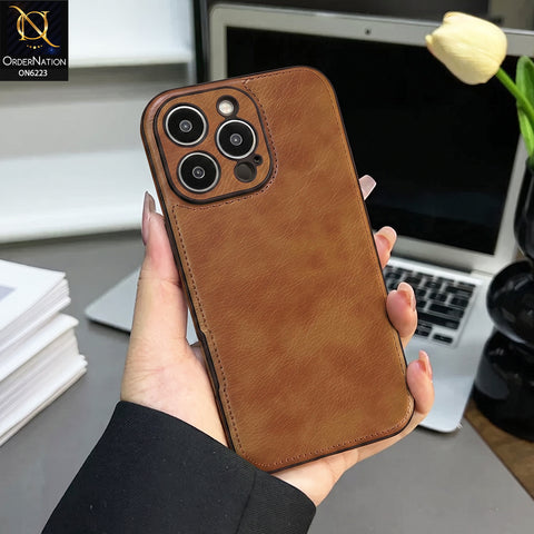 iPhone 14 Pro Max Cover -  Brown - New JINDUKA Premium Vintage Leather Case Protective Back Cover