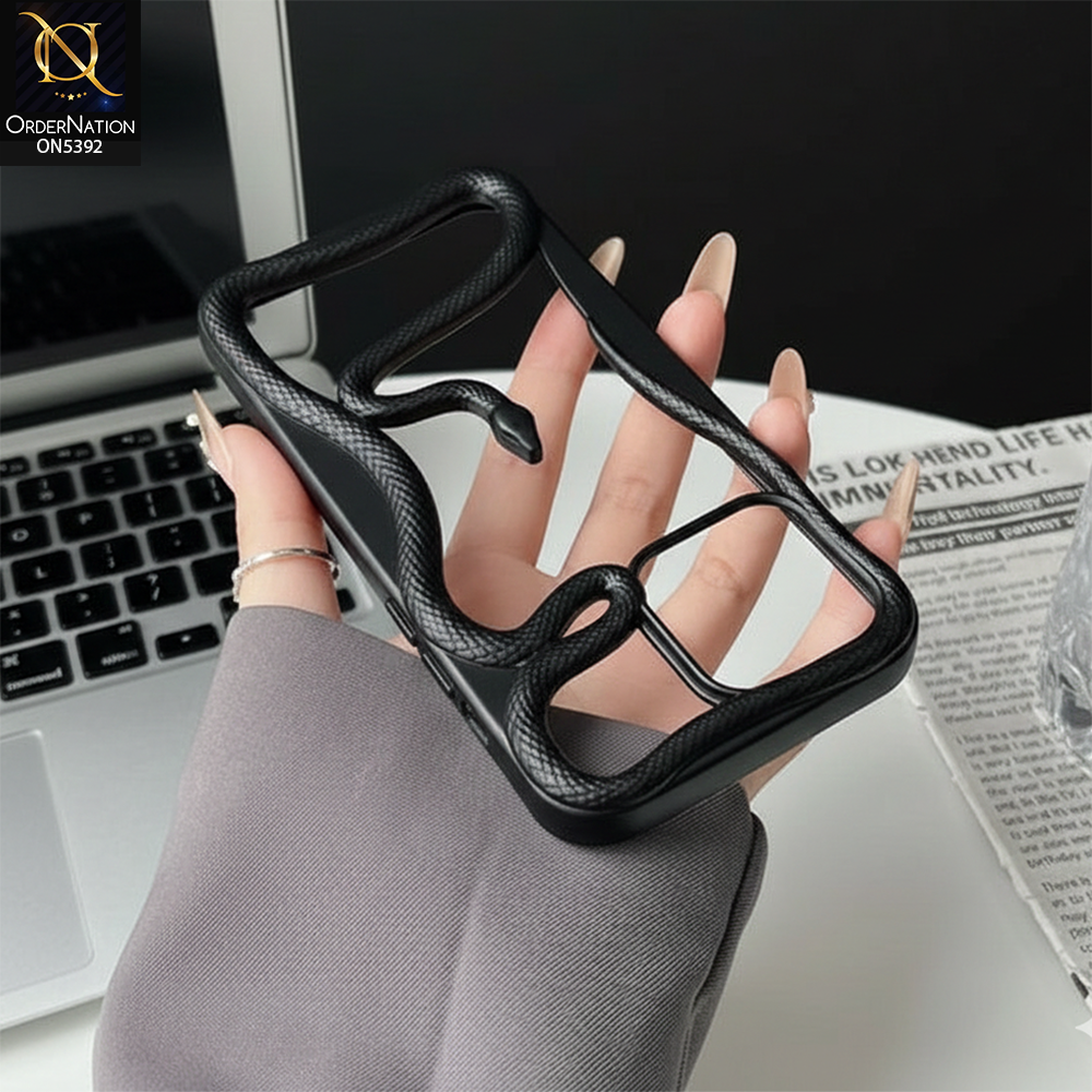 iPhone 11 Cover - Black -  New 3D Olige Hollow Shiny Plating Heat Dissipation Soft Case