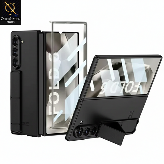 Samsung Galaxy Z Fold 7 Cover - Black - New Premium Quality Pc Shell With Strap For Holding Options Designed By GKK