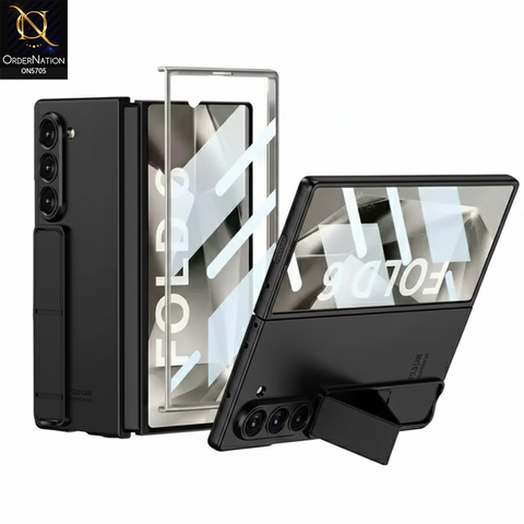 Samsung Galaxy Z Fold 7 Cover - Black - New Premium Quality Pc Shell With Strap For Holding Options Designed By GKK