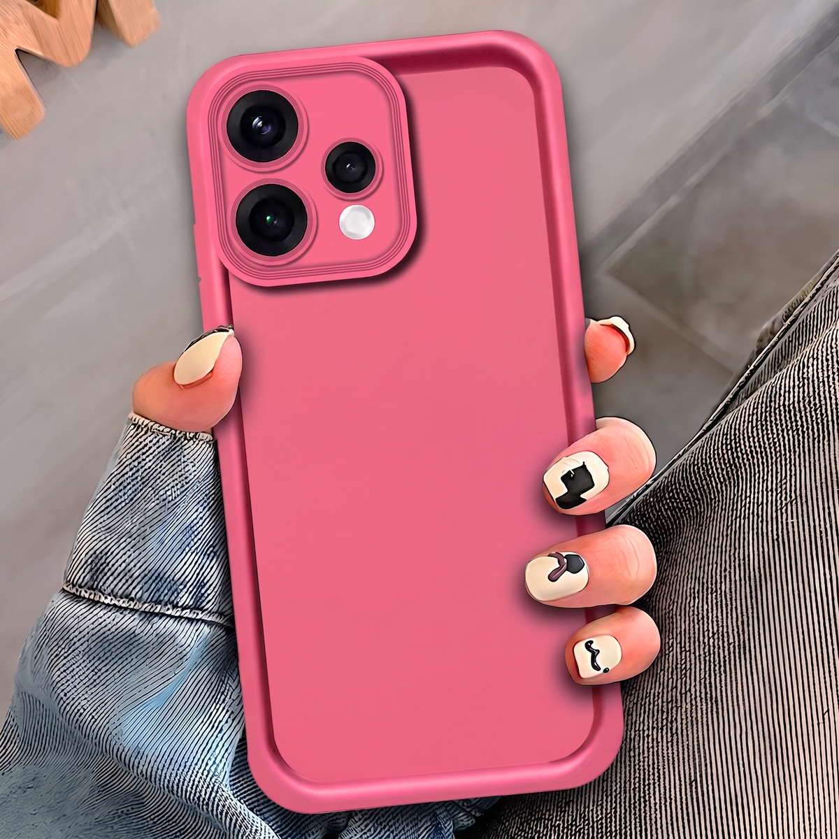 Oppo Reno 15c Cover - Pink - Soft Silicone Case With Round Bumper Matte TPU Shockproof Cover