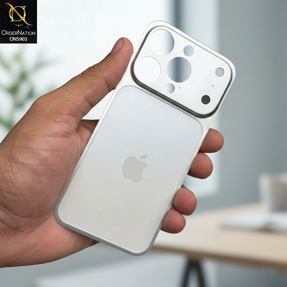 iPhone 15 Pro Max - Gray - New Premium High Quality Metal Back Sheet To Make your Phone look alike 17 Pro Max