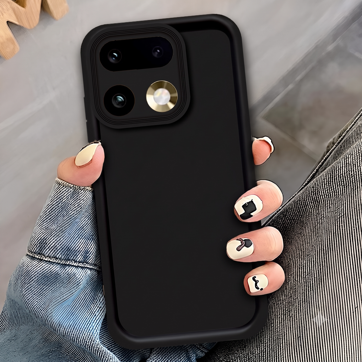 Realme 16 Pro - Black - Soft Silicone Case With Round Bumper Matte TPU Shockproof Cover