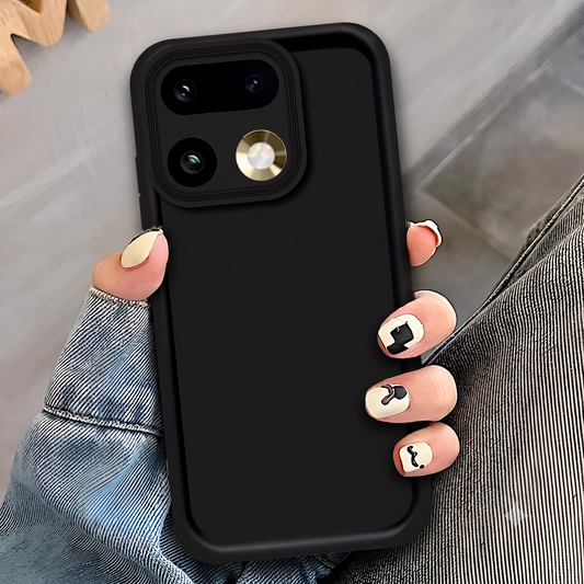 Realme 16 Pro - Black - Soft Silicone Case With Round Bumper Matte TPU Shockproof Cover