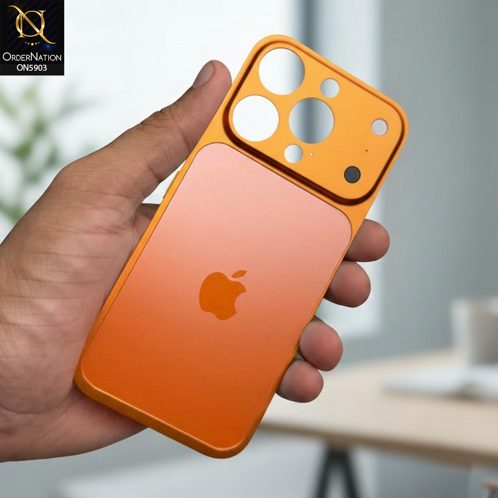 iPhone 14 Pro Max - Orange - New Premium High Quality Metal Back Sheet To Make your Phone look alike 17 Pro Max