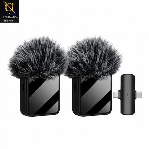 MW9 Wireless Dual Microphone for Live Streaming & Content Creation With Type C & lightning Adapter