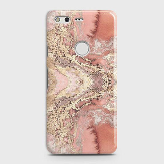 Google Pixel XL Cover - Trendy Chic Rose Gold Marble Printed Hard Case with Life Time Colors Guarantee (Fast Delivery)