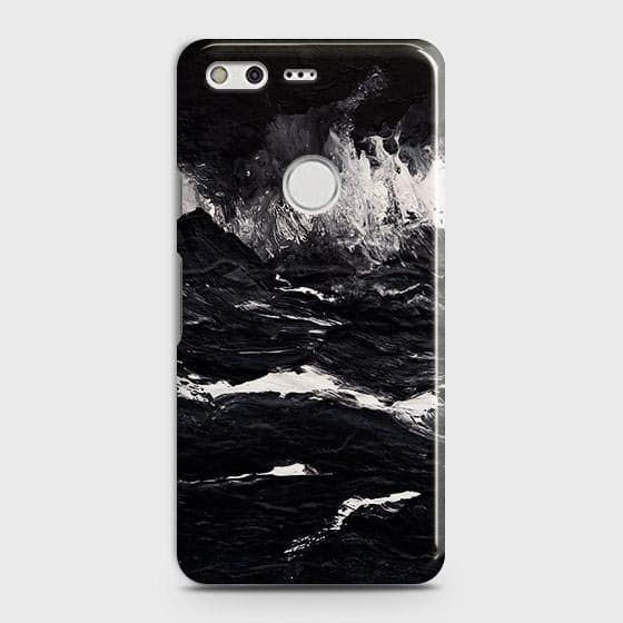 Google Pixel XL Cover - Black Ocean Marble Trendy Printed Hard Case with Life Time Colors Guarantee (Fast Delivery)