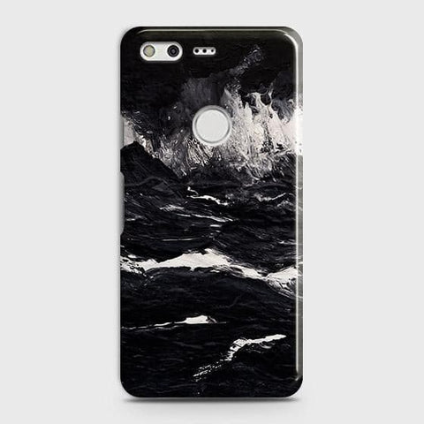 Google Pixel XL Cover - Black Ocean Marble Trendy Printed Hard Case with Life Time Colors Guarantee (Fast Delivery)