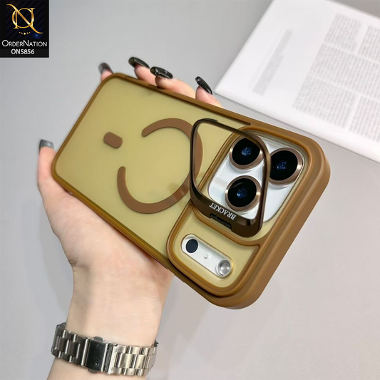 iPhone 17 Pro Cover - Brown - New premium Magsafe Transparent Camra Lense Protector With Lens