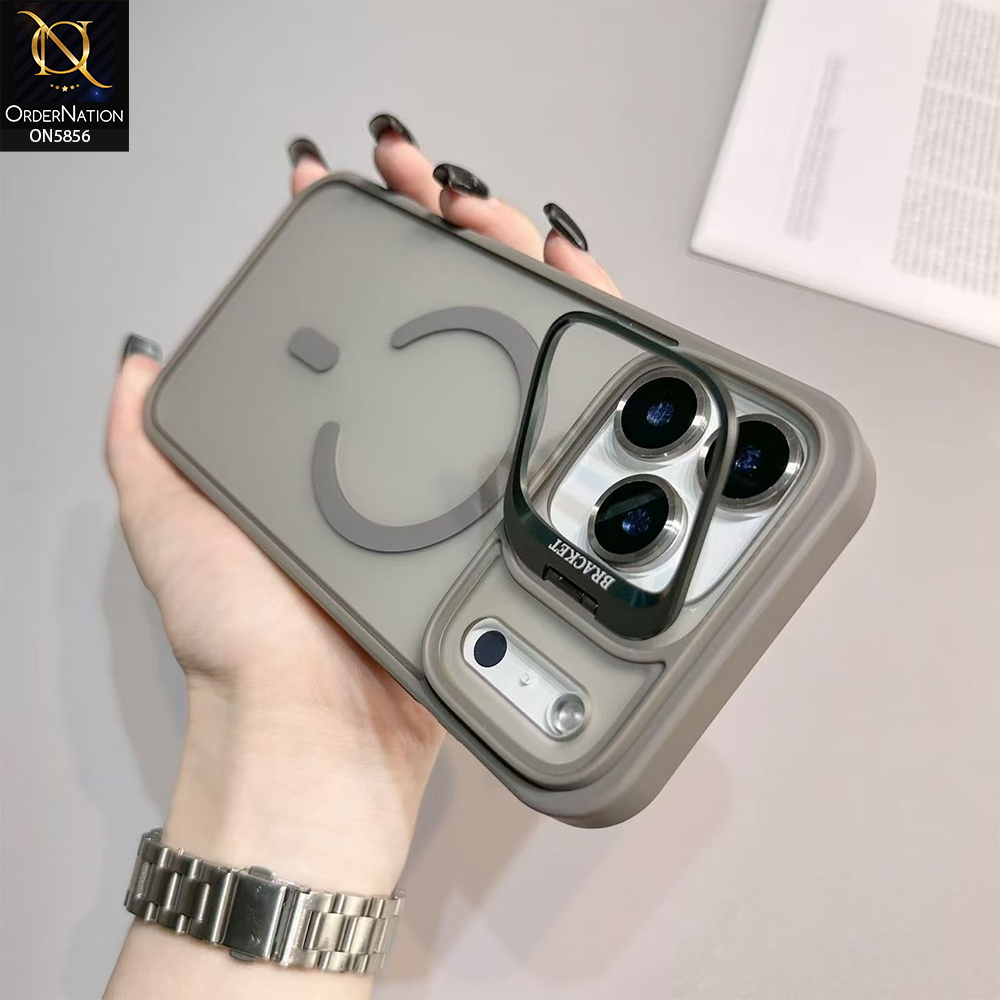 iPhone 17 Pro Max Cover - Gray - New premium Magsafe Transparent Camra Lense Protector With Lens