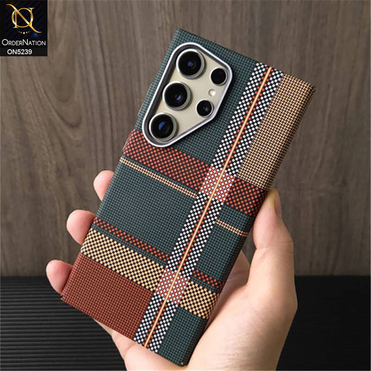 Samsung Galaxy S23 Ultra Cover - Design5 - Universe Luxo Carbon Fiber Texture Ultra Thin Shell Case With Metal Camera Ring Borders