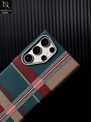 Samsung Galaxy S23 Ultra Cover - Design5 - Universe Luxo Carbon Fiber Texture Ultra Thin Shell Case With Metal Camera Ring Borders