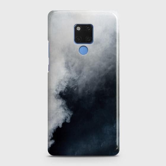 Huawei Mate 20 Cover - Matte Finish - Trendy Misty White and Black Marble Printed Hard Case with Life Time Colors Guarantee ( Fast Delivery )