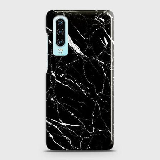 Huawei P30 Cover - Trendy Black Marble Printed Hard Case with Life Time Colors Guarantee ( Fast Delivery )