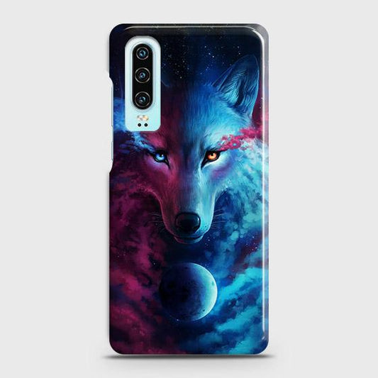 Huawei P30 Cover - Infinity Wolf Trendy Printed Hard Case with Life Time Colors Guarantee ( Fast Delivery )