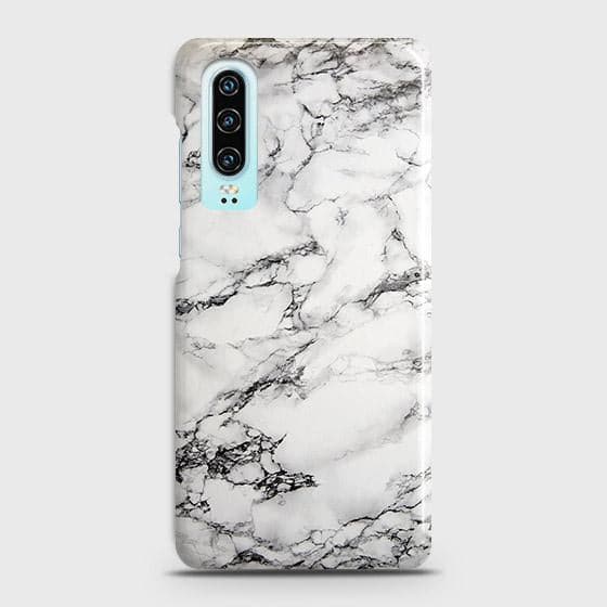 Huawei P30 Cover - Matte Finish - Trendy Mysterious White Marble Printed Hard Case with Life Time Colors Guarantee (1) ( Fast Delivery )
