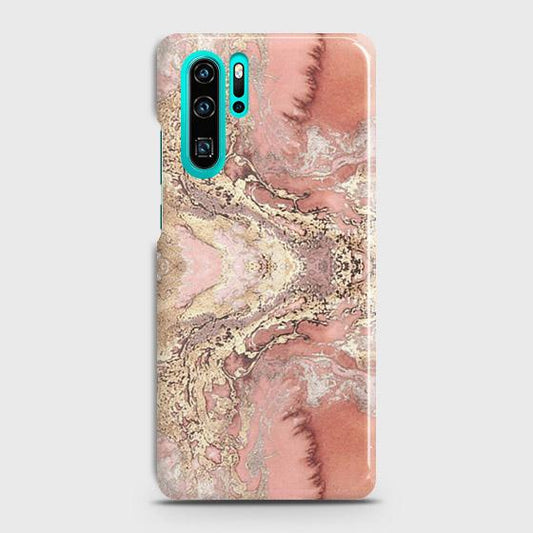 Huawei P30 Pro Cover - Trendy Chic Rose Gold Marble Printed Hard Case with Life Time Colors Guarantee (2) ( Fast Delivery )