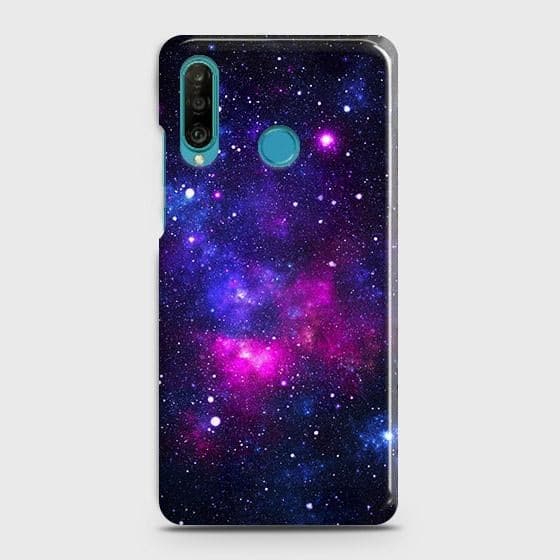 Huawei P30 lite Cover - Dark Galaxy Stars Modern Printed Hard Case with Life Time Colors Guarantee ( Fast Delivery )