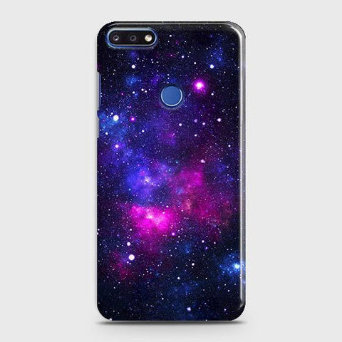 Huawei Y7 Prime 2018 / Y7 2018 Cover - Dark Galaxy Stars Modern Printed Hard Case with Life Time Colors Guarantee ( Fast Delivery )