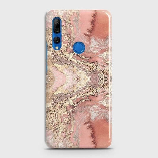 Honor 9X Cover - Trendy Chic Rose Gold Marble Printed Hard Case with Life Time Colors Guarantee b50 ( Fast Delivery )