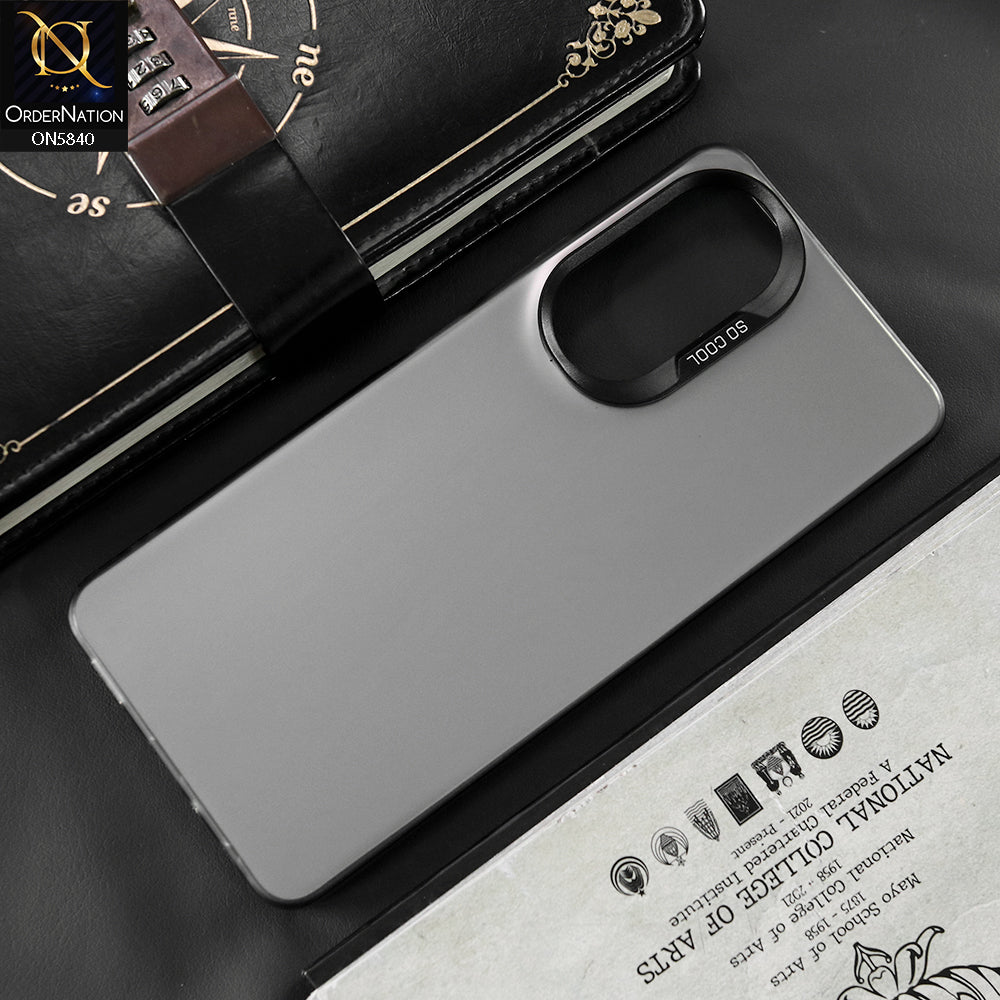 Oppo A58 4G Cover - Matte Gray - New Exclusive Highend Matte Color Gradient Shiny Case With Soft Borderes Protection