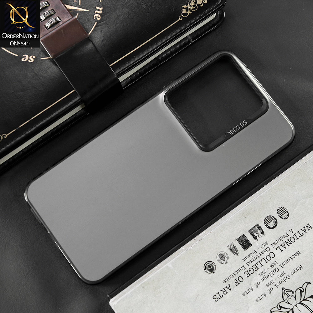 Vivo V25e Cover - Matte Gray - New Exclusive Highend Matte Color Gradient Shiny Case With Soft Borderes Protection